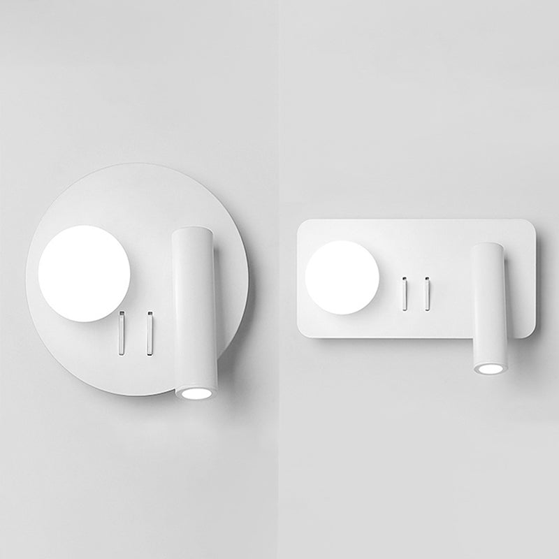 Moderna semplicità lettura da parete luce metallica da parete per un letto