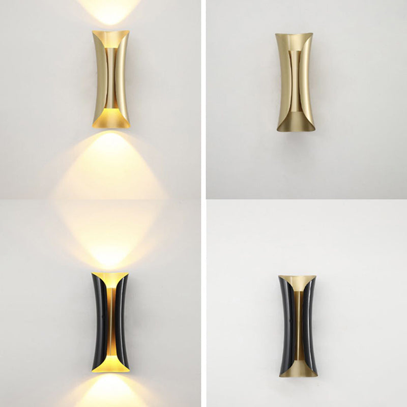 Curved Wall Mounted Lamp Modern Simplicity Metallic Wall Mount Lamp for Living Room