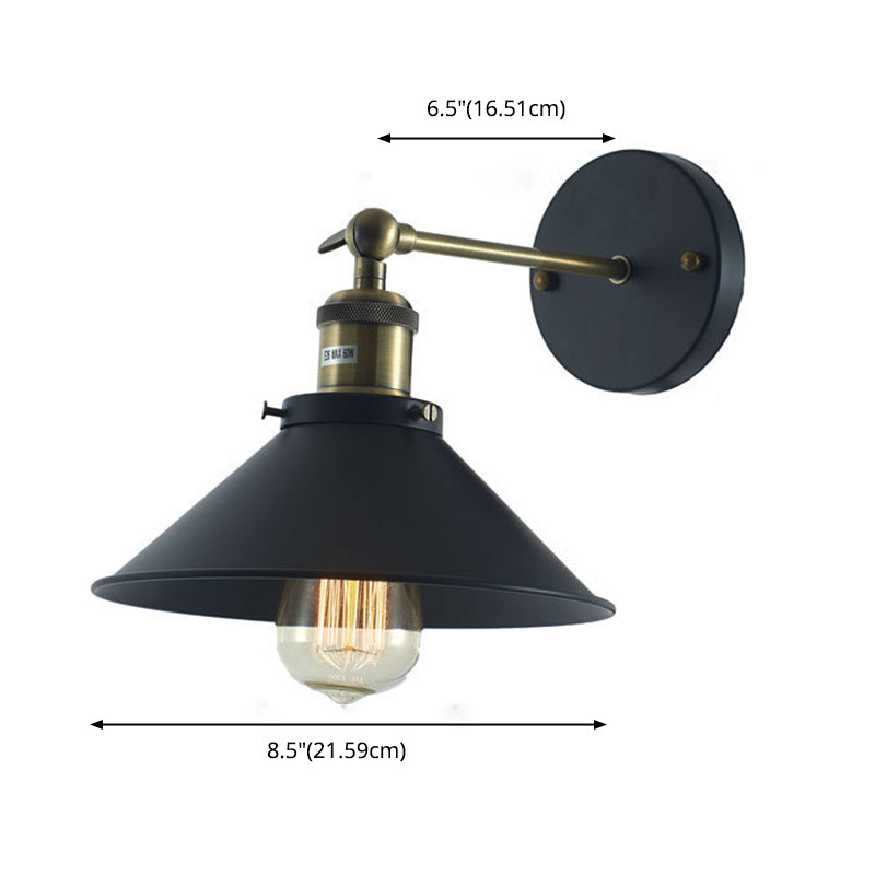 Cone Wall Mounted Lamps Vintage Industrial Metal Wall Sconces Lighting Fixtures for Courtyard