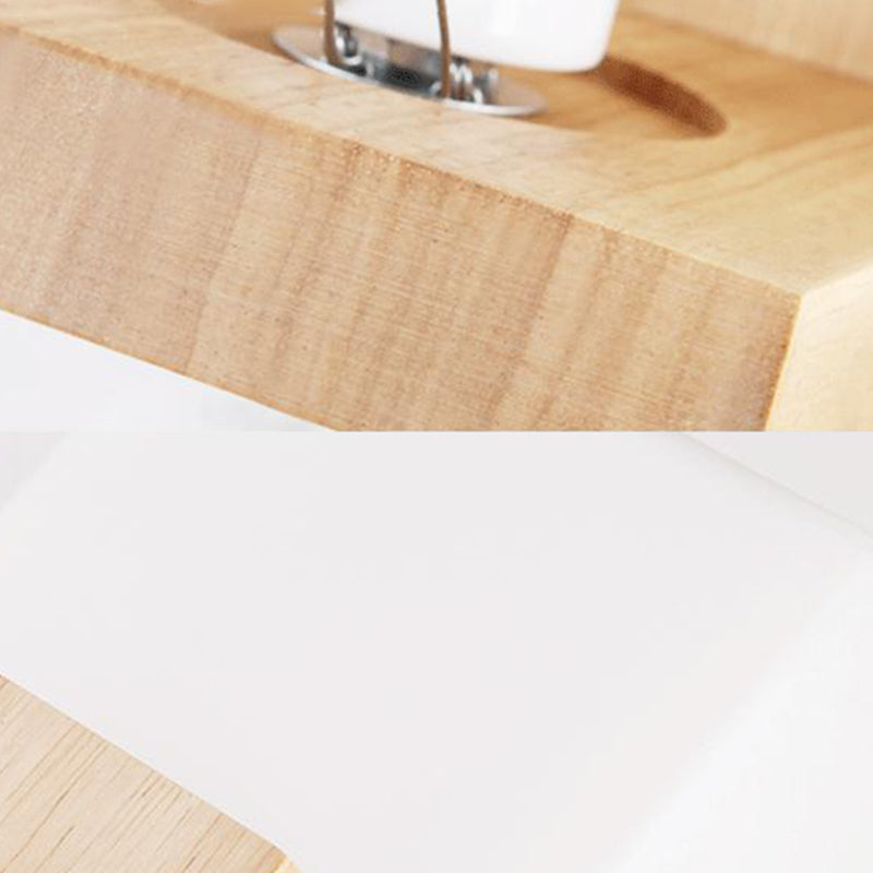 Square Wall Mounted Lamp Modern Simplicity Wood Wall Mount Lamp for Living Room