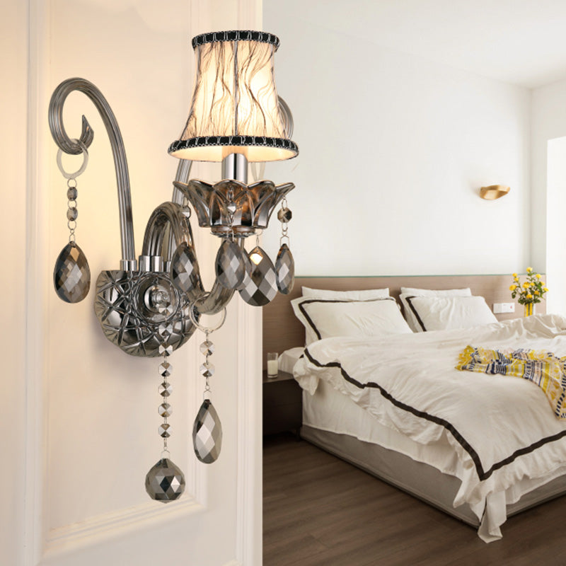 1/2 co-teatro SCONCE SCONCE tradizionalista cromata camera da letto a parete a parete con drappeggio cristallino