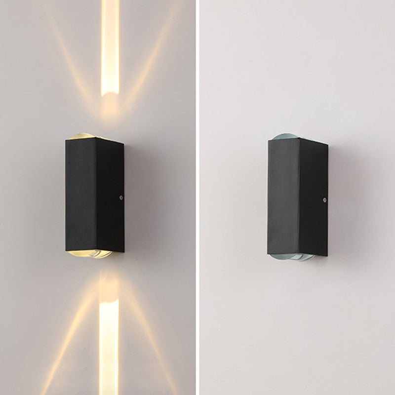 Luz de pista LED rectangular negra en la simplicidad moderna Lámpara de pared impermeable de aluminio