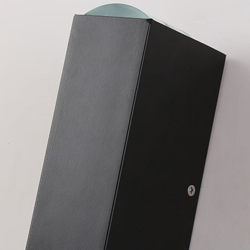 Luz de pista LED rectangular negra en la simplicidad moderna Lámpara de pared impermeable de aluminio