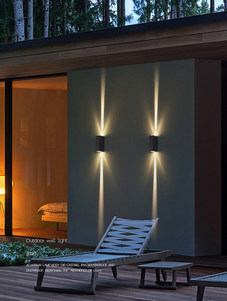 Luz de pista LED rectangular negra en la simplicidad moderna Lámpara de pared impermeable de aluminio