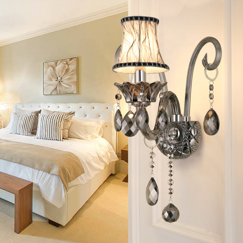 1/2 co-teatro SCONCE SCONCE tradizionalista cromata camera da letto a parete a parete con drappeggio cristallino