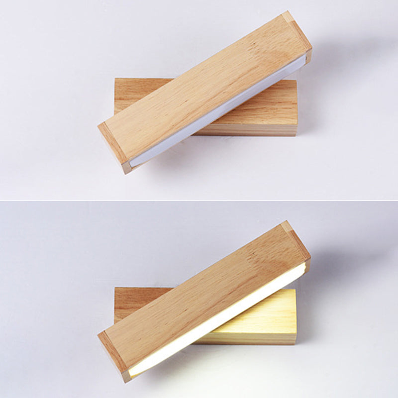 Moderne einfache HolzlED-Wandleuchten Rota-Tisch Wandmontierte Lampen für Schlafzimmer