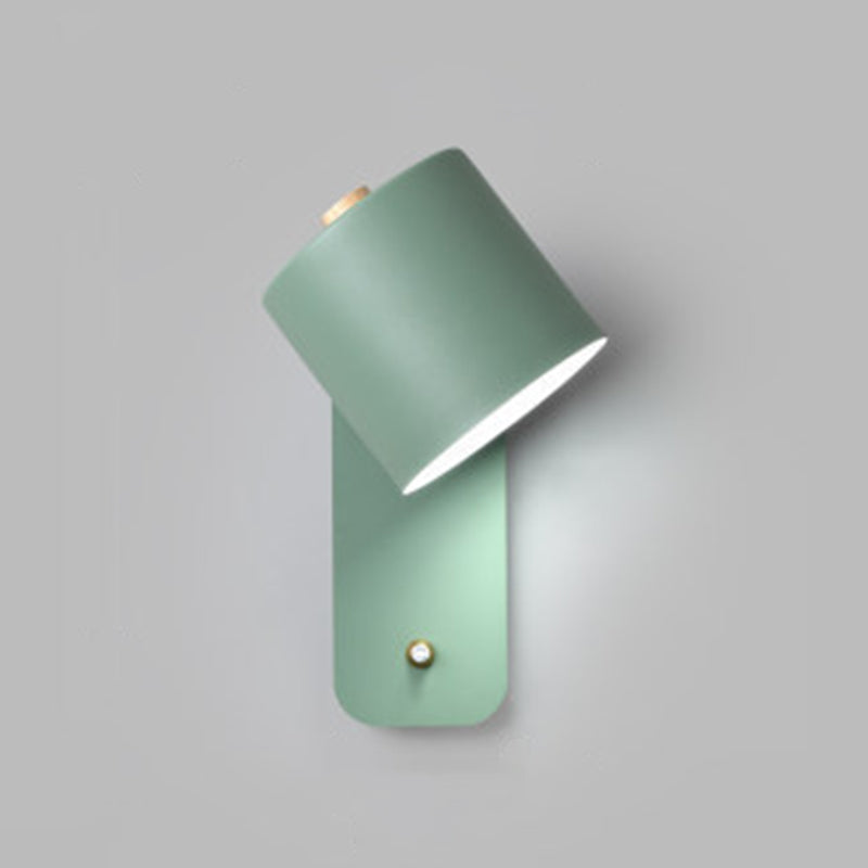 Cylinder Metal Reading Wall Lamps 1-Light Modern Wall Mount Lamp for Bedroom