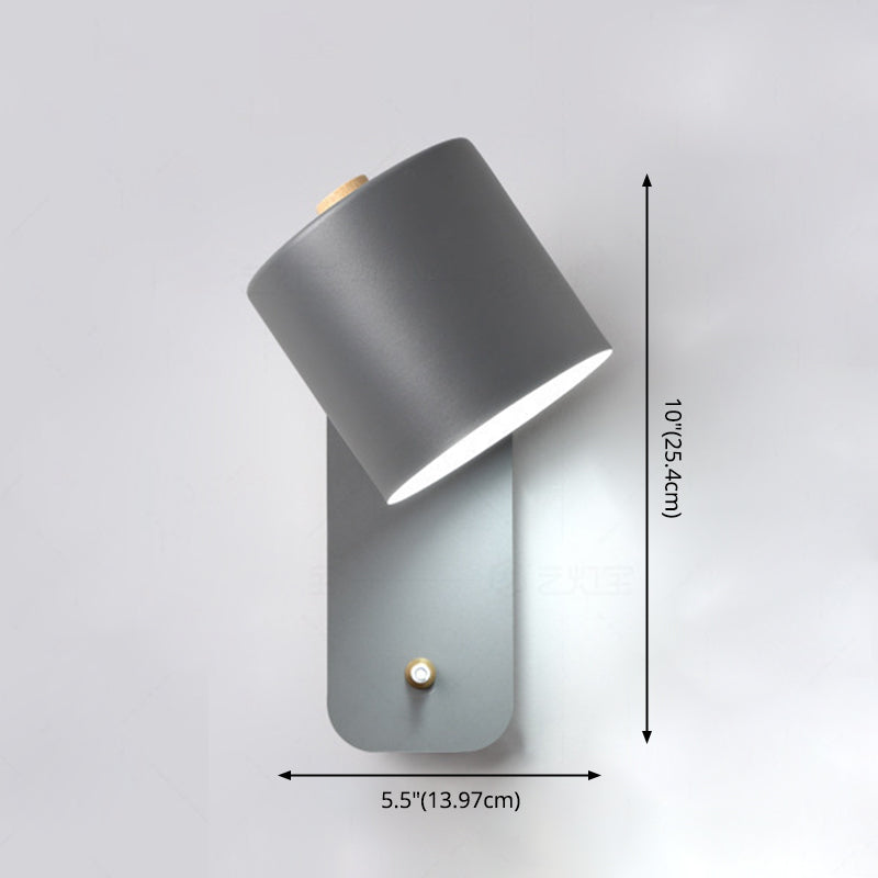 Zylindermetall-Lesen Wandleuchten 1 Licht moderne Wandhalterung für Schlafzimmer