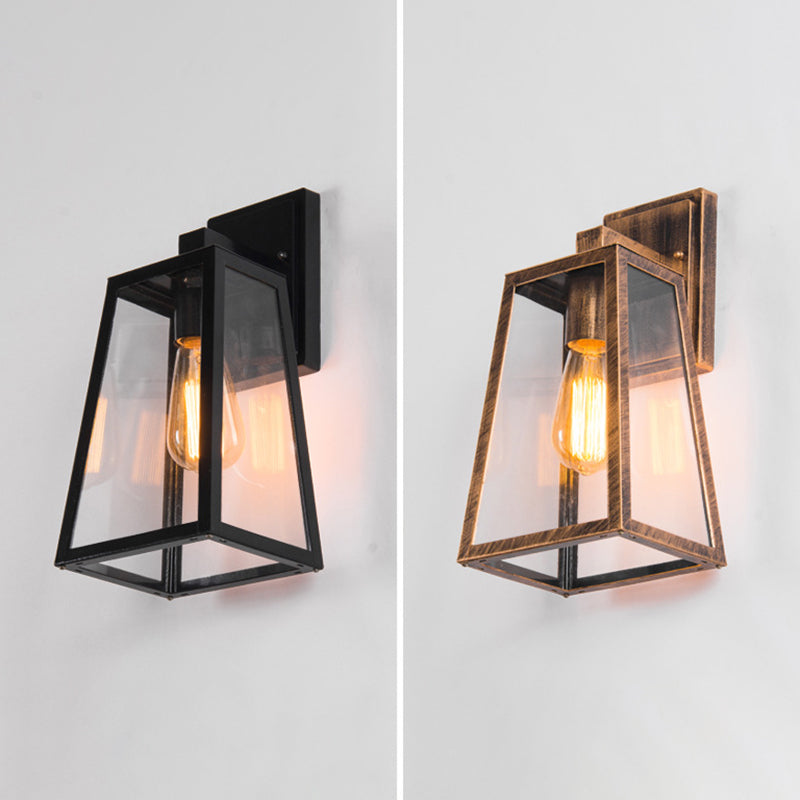 Vintage Industrielle Trapezwandhalterung Beleuchtung klares Glaswandmontageleuchte