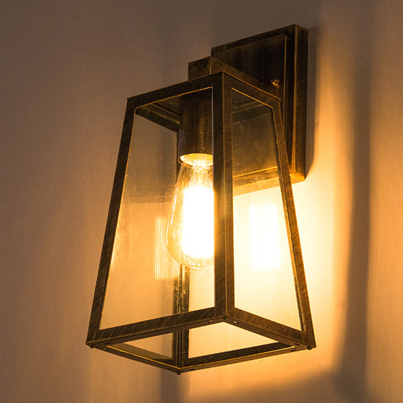 Vintage Industrielle Trapezwandhalterung Beleuchtung klares Glaswandmontageleuchte