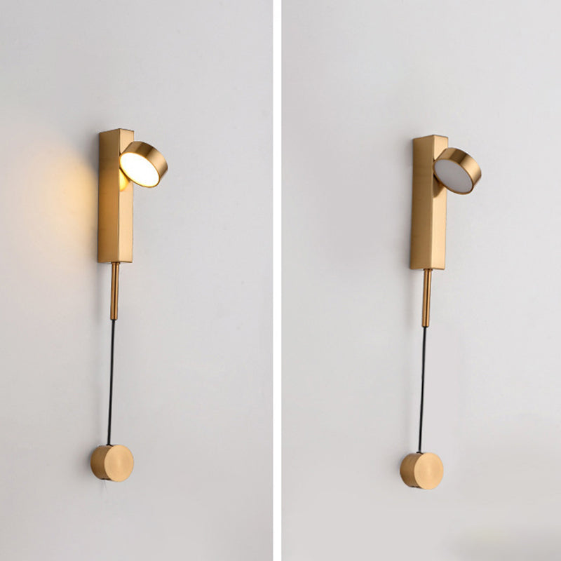 Modern Simple LED Circle Wall Mounted Light 1-Light Metal Wall Lamp for Bedroom