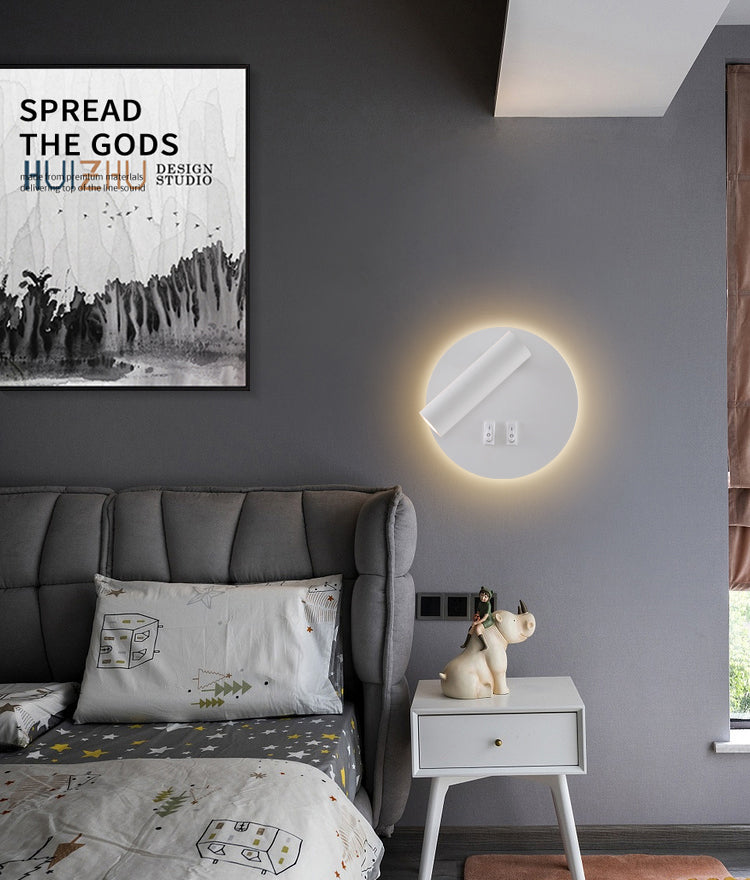 Minimalismo in metallo a parete a parete illuminazione a parete a 1 luci per la camera da letto