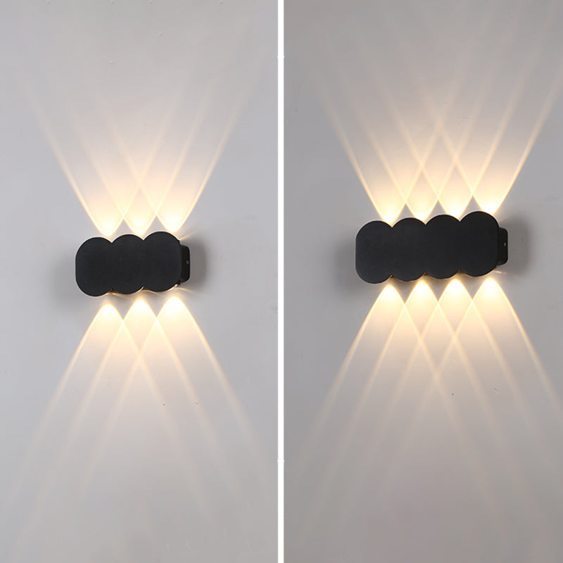 Black Outdoor LED Wall Sconce in Modern Creative Style Aluminium Geometric Waterproof Spotlight