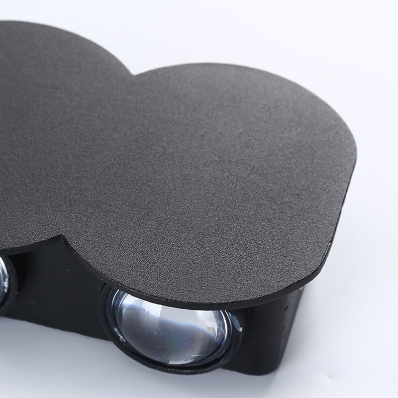 Black Outdoor LED Wall Sconce in Modern Creative Style Aluminium Geometric Waterproof Spotlight