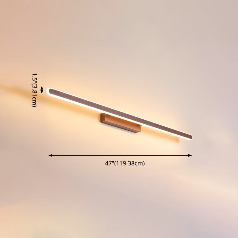 Brown Contemporary Linear Wall Mounted Light Fixture 1-Light Sconce Light for Bathroom