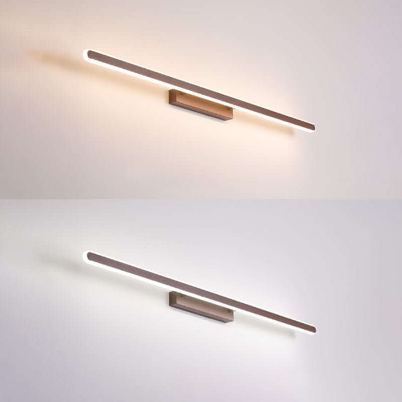 Brown Contemporary Linear Wall Mounted Light Fixture 1-Light Sconce Light for Bathroom