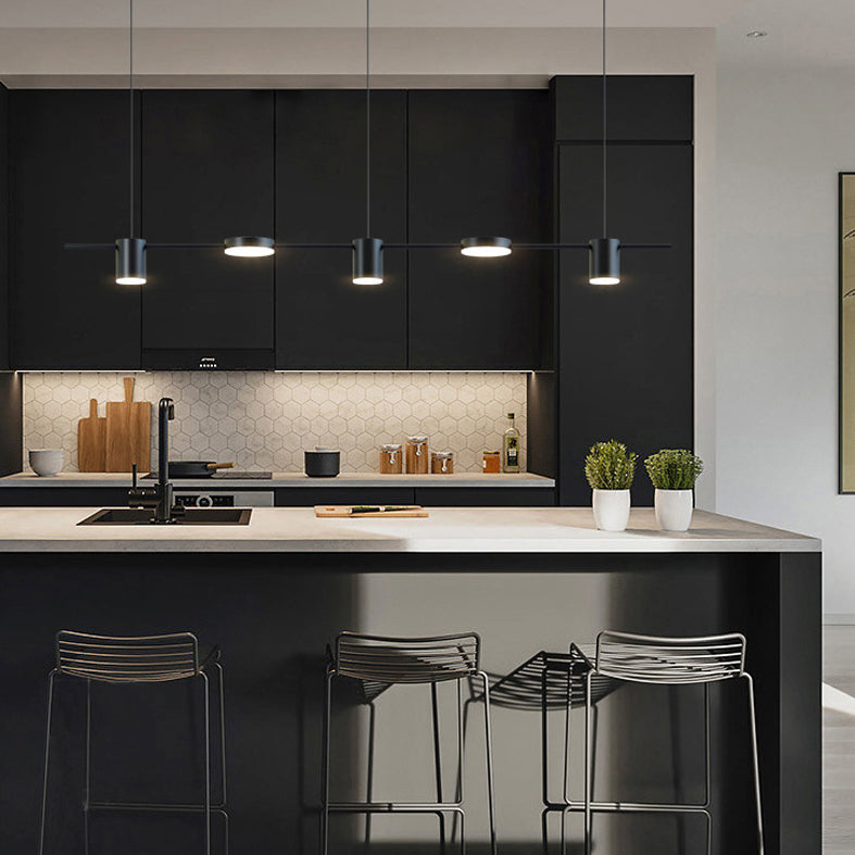 Cylinder Island Lighting Metallic Contemporary Simplicity Pendant Lighting Fixtures for Restaurant