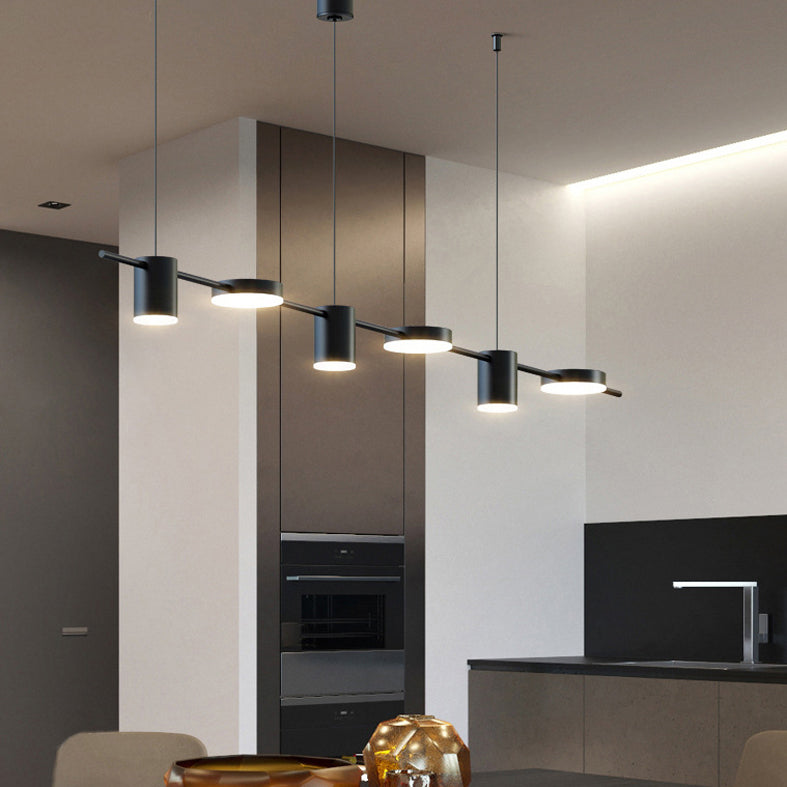 Cylinder Island Lighting Metallic Contemporary Simplicity Pendant Lighting Fixtures for Restaurant