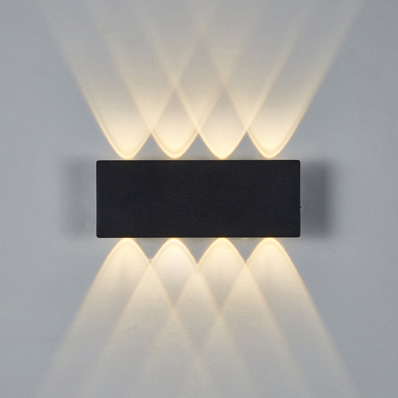 Lámpara de pared LED creativa moderna de aluminio Rectangular Rectangular Water Light en negro