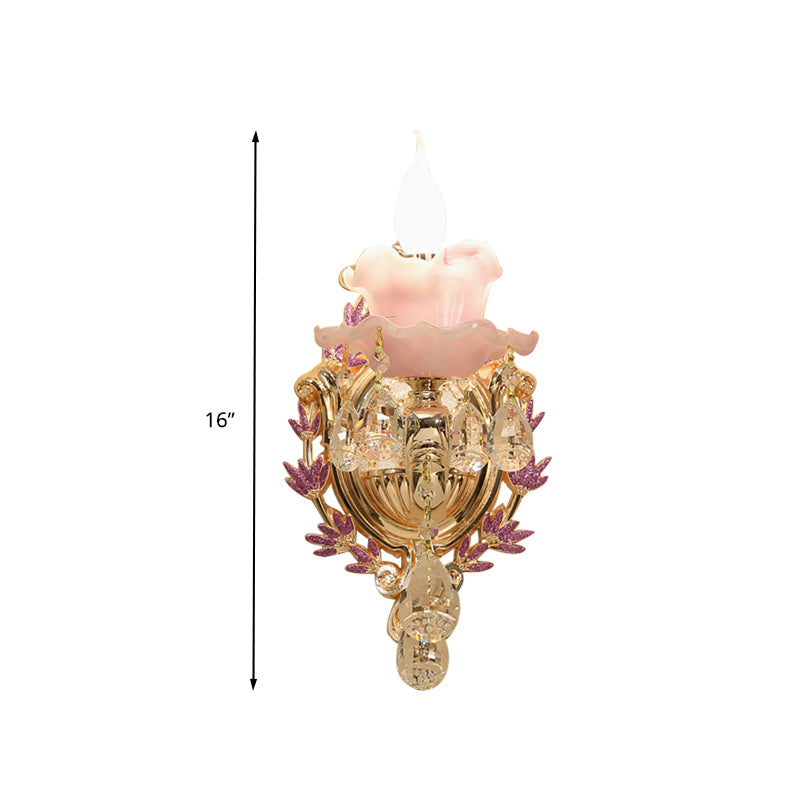 Candela da letto da letto SCONCE LIGHT LIGHT Vintage Cristallo trasparente 1/2 teste Gold Wall Lighting Freet