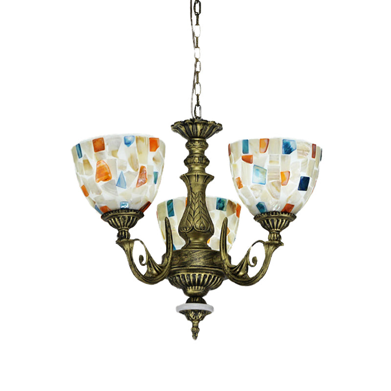 Blanc 5/9/11 Lumières Plafond lustre Méditerranéen Shell Mosaic Pendant Éclairage