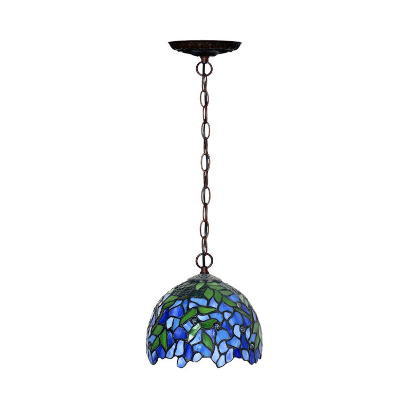 1/2 luci cupola lampadario a sospensione del lampadario tiffany taglio a sospensione in vetro per cucina, 8 "/12"/16 "W