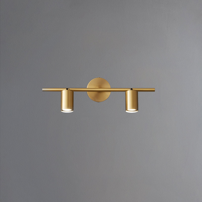 Postmodern Simplicity Cylinder Vanity Sconce Lights Brass Wall Mount Light Fixture for Bathroom