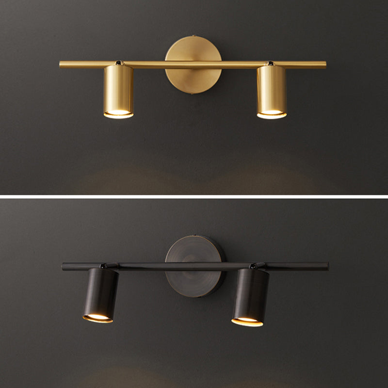Postmodern Simplicity Cylinder Vanity Sconce Lights Brass Wall Mount Light Fixture for Bathroom
