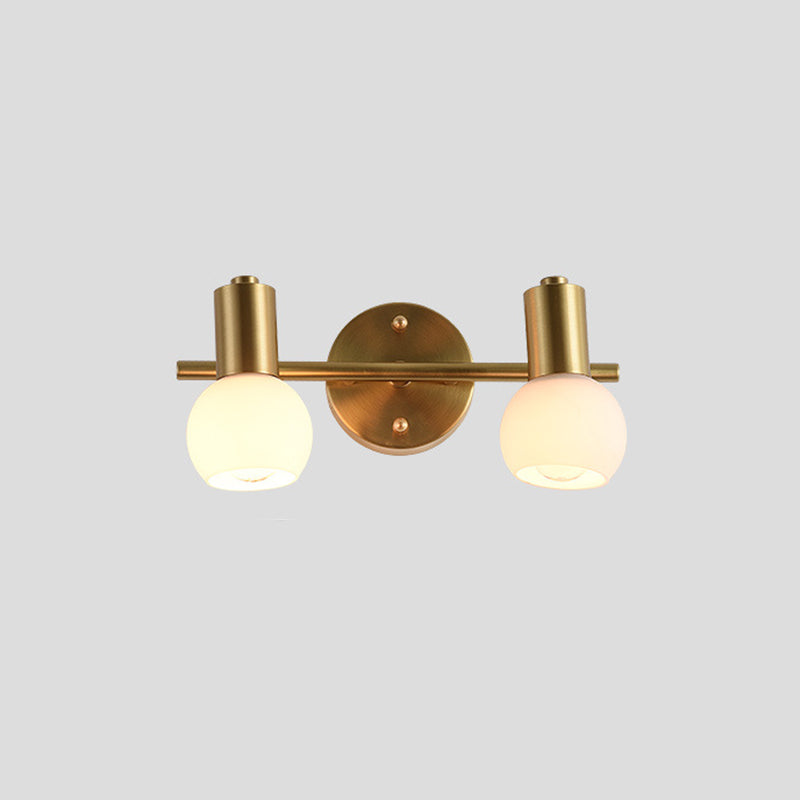 Postmodern Globe Vanity Sconce Lights Milk Glass Wall Mount Light Fixture for Bathroom