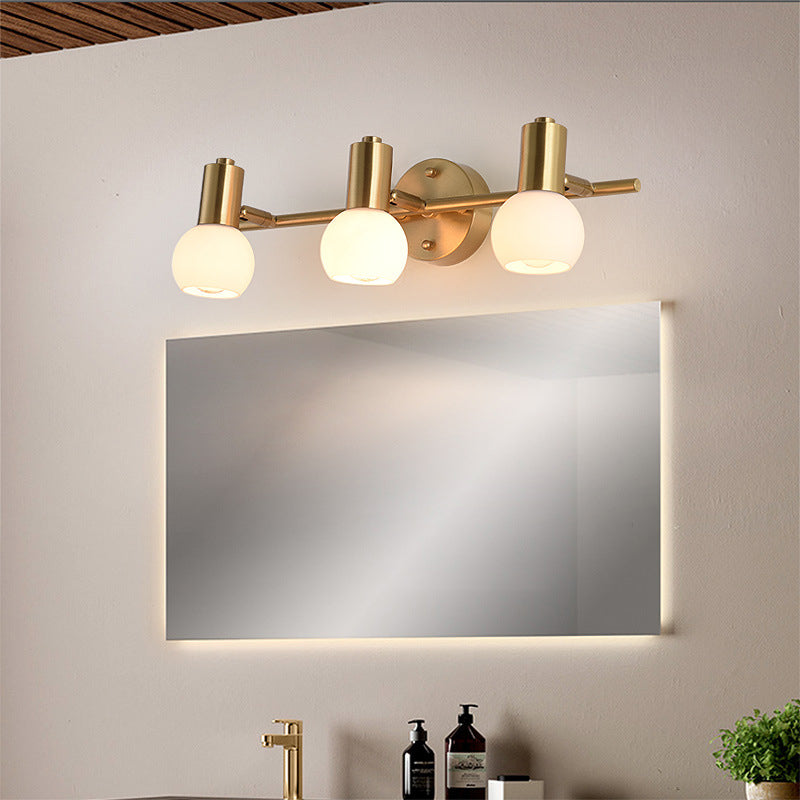 Postmodern Globe Vanity Sconce Lights Milk Glass Wall Mount Light Fixture for Bathroom