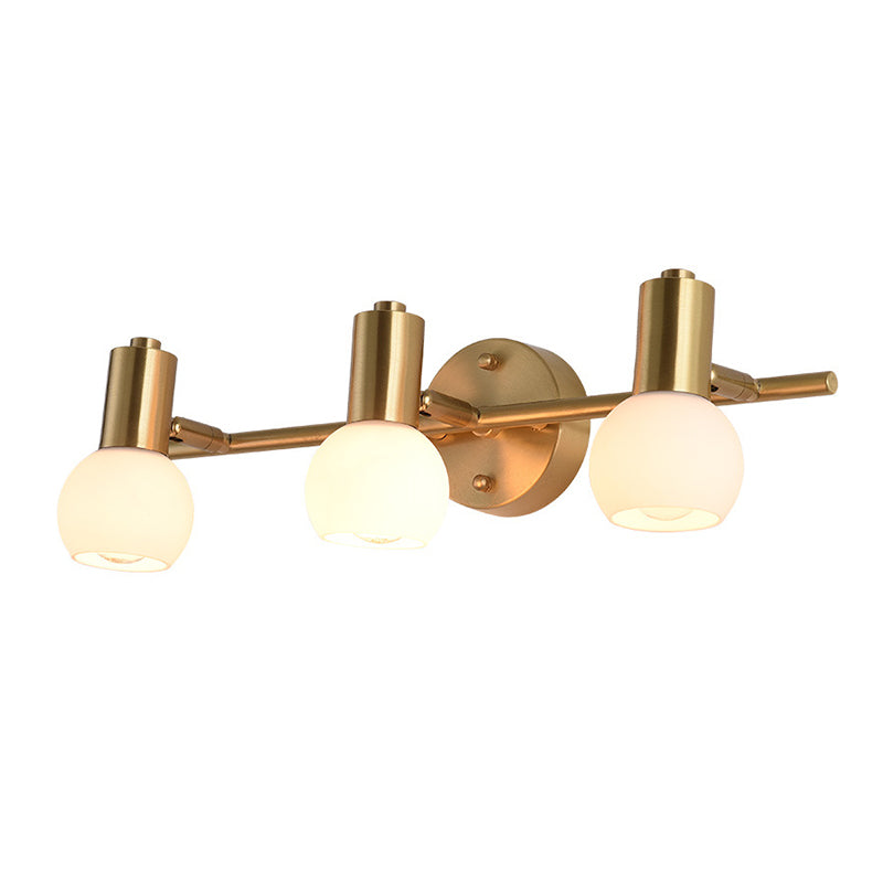 Postmodern Globe Vanity Sconce Lights Milk Glass Wall Mount Light Fixture for Bathroom