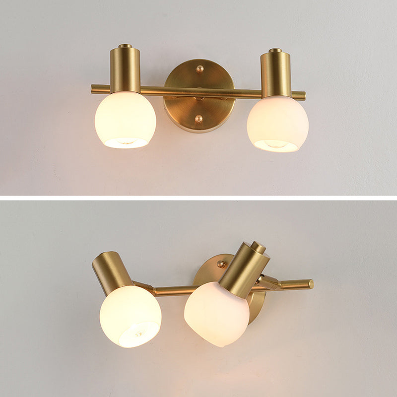 Postmodern Globe Vanity Sconce Lights Milk Glass Wall Mount Light Fixture for Bathroom