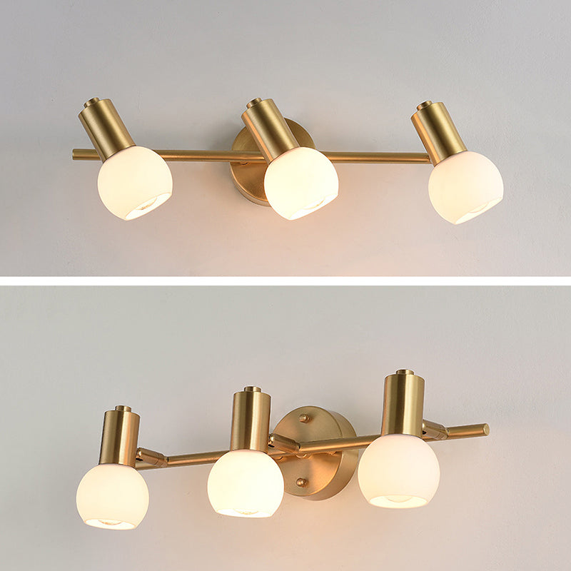 Postmodern Globe Vanity Sconce Lights Milk Glass Wall Mount Light Fixture for Bathroom