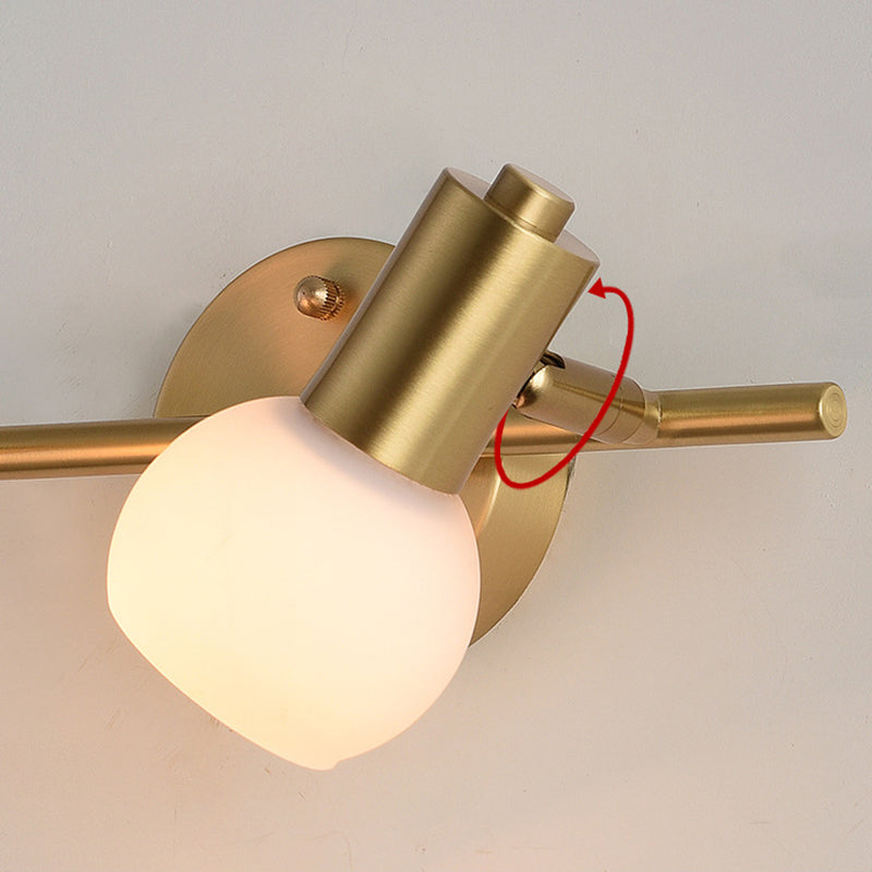 Postmodern Globe Vanity Sconce Lights Milk Glass Wall Mount Light Fixture for Bathroom