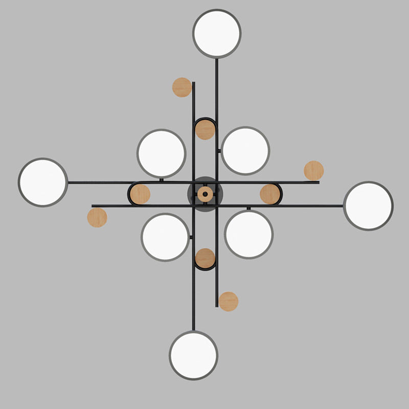 Nordic Starburst Chandelier Lighting Fixture Metal Living Room LED Ceiling Chandelier