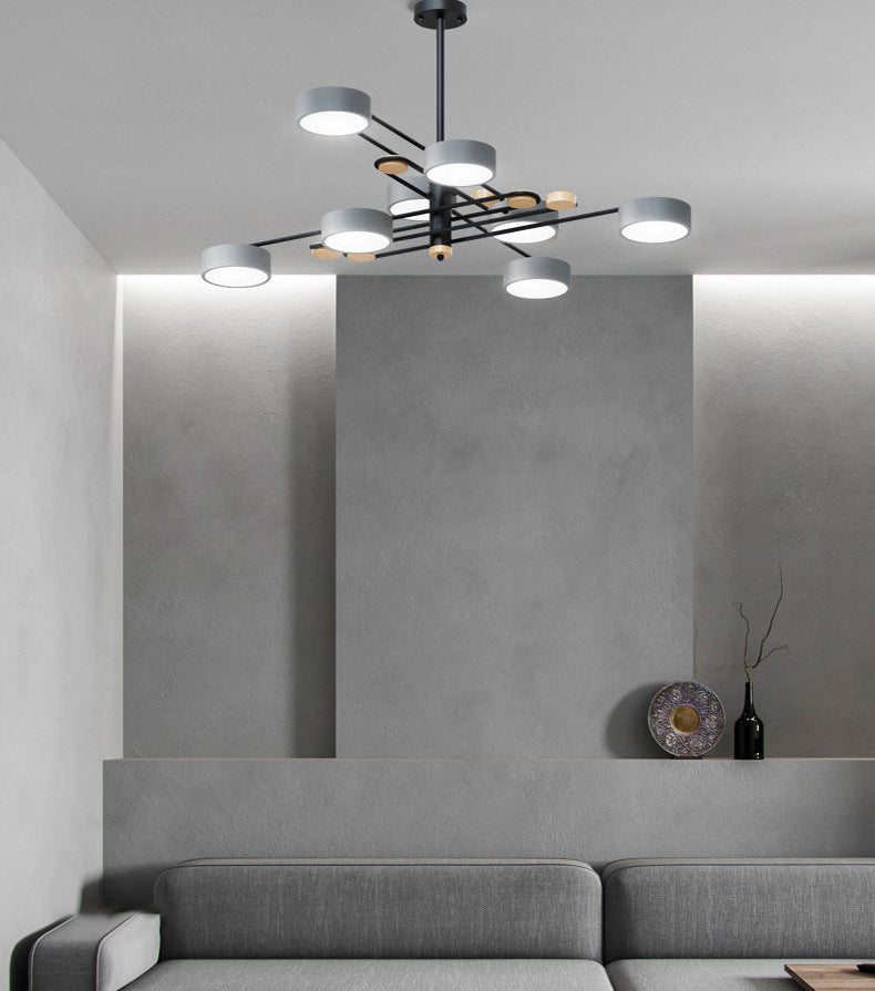 Nordic Starburst Chandelier Lighting Fixture Metal Living Room LED Ceiling Chandelier