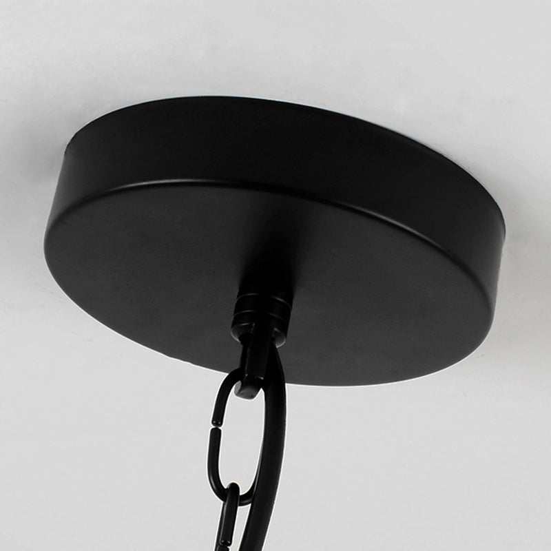 Black Wrought Iron Ceiling Hung Fixtures Vintage Rope Pendant Lighting for Bar