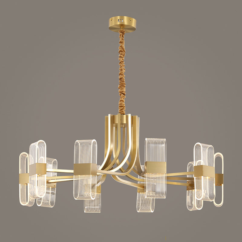 Gold Metal Hanging Pendant Lights Contemporary Sputnik Hanging Lamps for Living Room