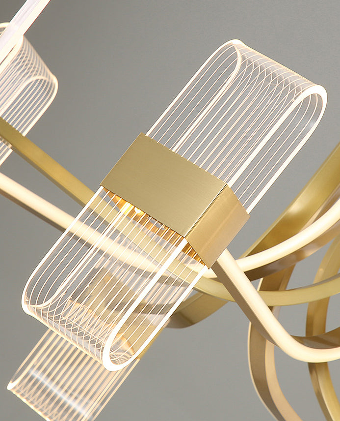 Gold Metal Hanging Pendant Lights Contemporary Sputnik Hanging Lamps for Living Room