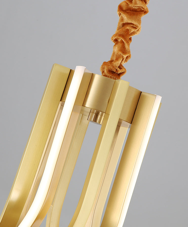 Gold Metal Hanging Pendant Lights Contemporary Sputnik Hanging Lamps for Living Room