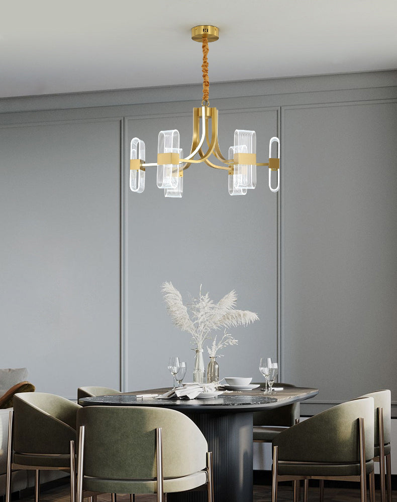 Gold Metal Hanging Pendant Lights Contemporary Sputnik Hanging Lamps for Living Room