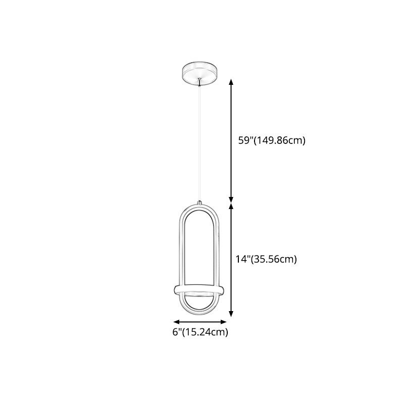 Led-in-stijl LED-hangende hanglamp geometrische hangende lamp met metalen schaduw