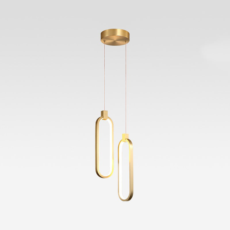 Minimalist Style LED Hanging Pendant Light Oval Pendant Light Kit with Metal Shade