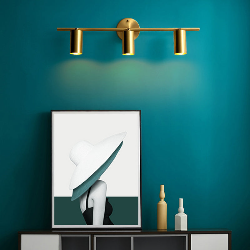Postmodern Simplicity Cylinder Vanity Sconce Lights Brass Wall Mount Light Fixture for Bathroom