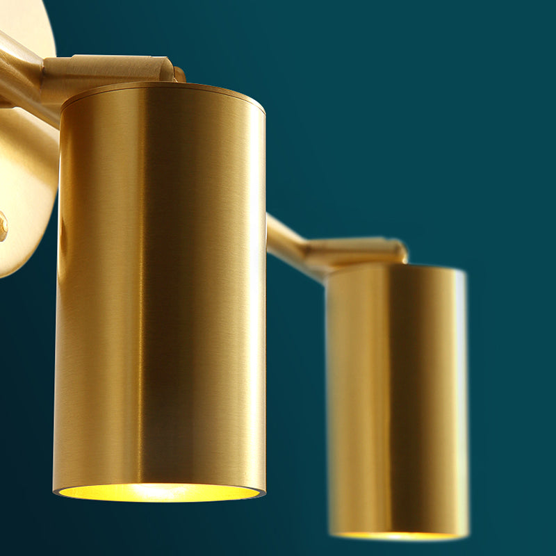 Postmodern Simplicity Cylinder Vanity Sconce Lights Brass Wall Mount Light Fixture for Bathroom