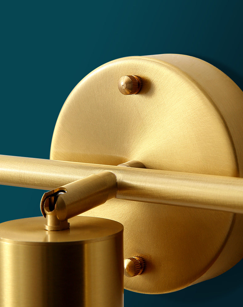 Postmodern Simplicity Cylinder Vanity Sconce Lights Brass Wall Mount Light Fixture for Bathroom