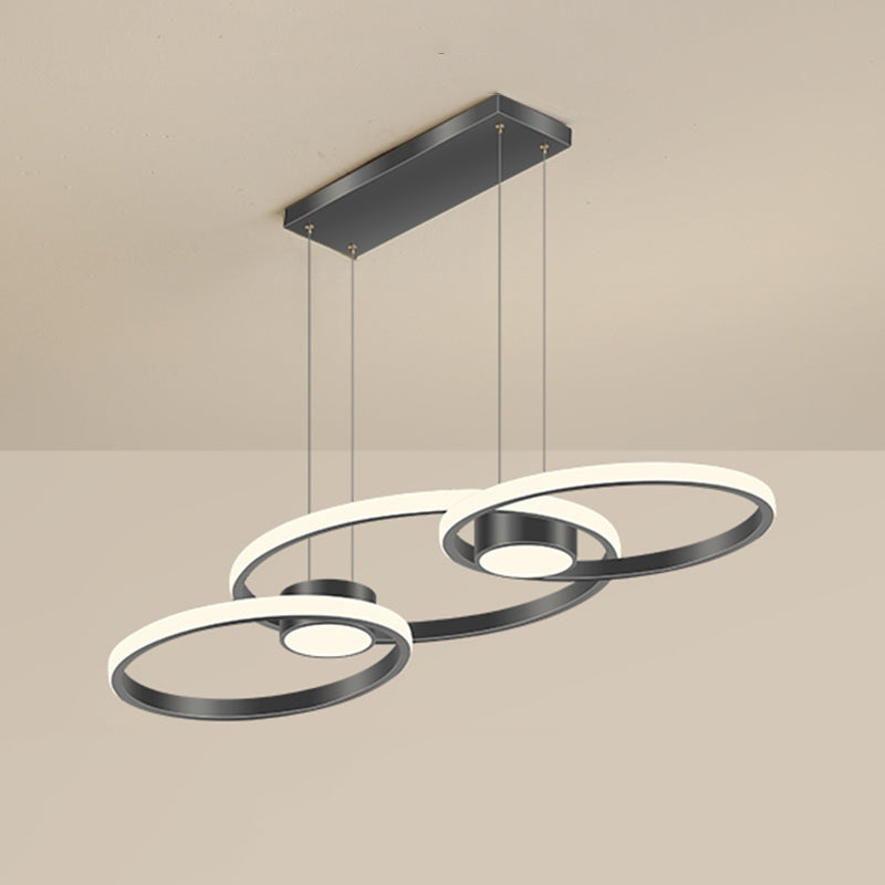 Luminaire linéaire en métal à LED Island Nouveau pendentif de plafond moderne pour salle à manger