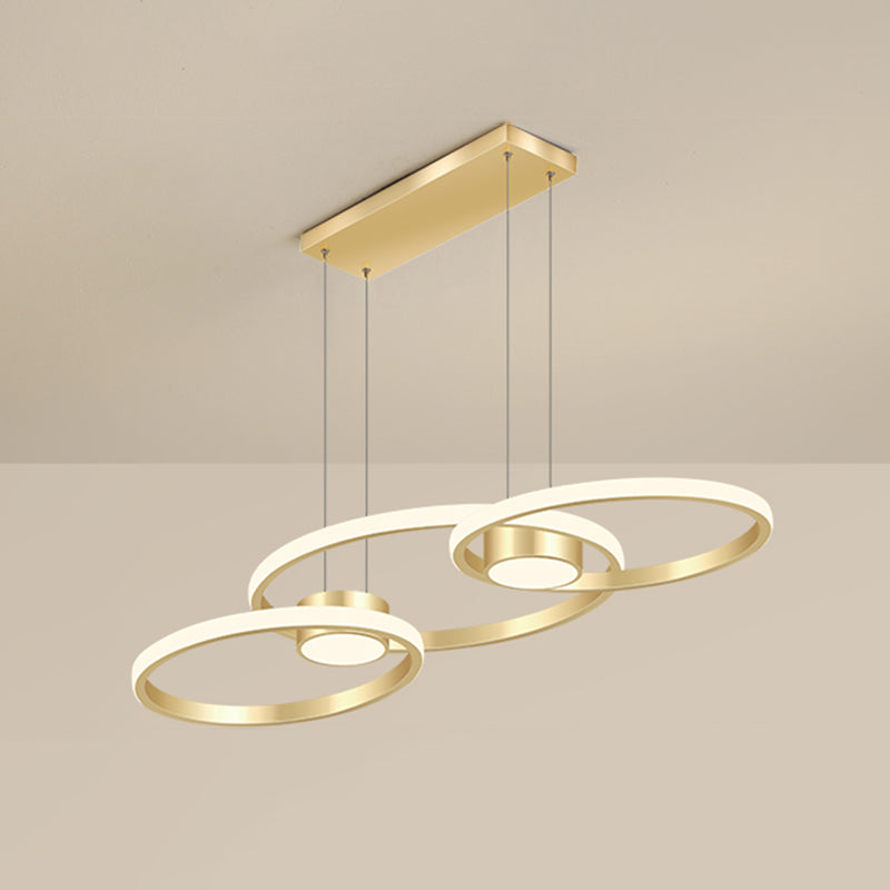 Luminaire linéaire en métal à LED Island Nouveau pendentif de plafond moderne pour salle à manger