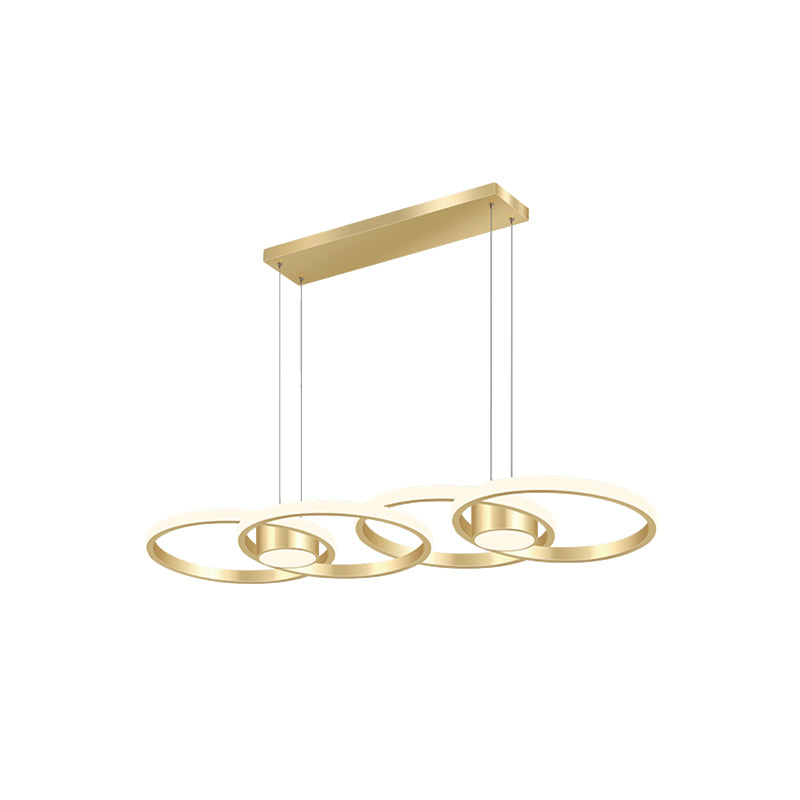 Luminaire linéaire en métal à LED Island Nouveau pendentif de plafond moderne pour salle à manger