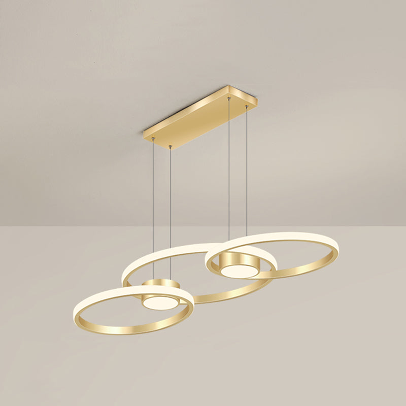 Luminaire linéaire en métal à LED Island Nouveau pendentif de plafond moderne pour salle à manger